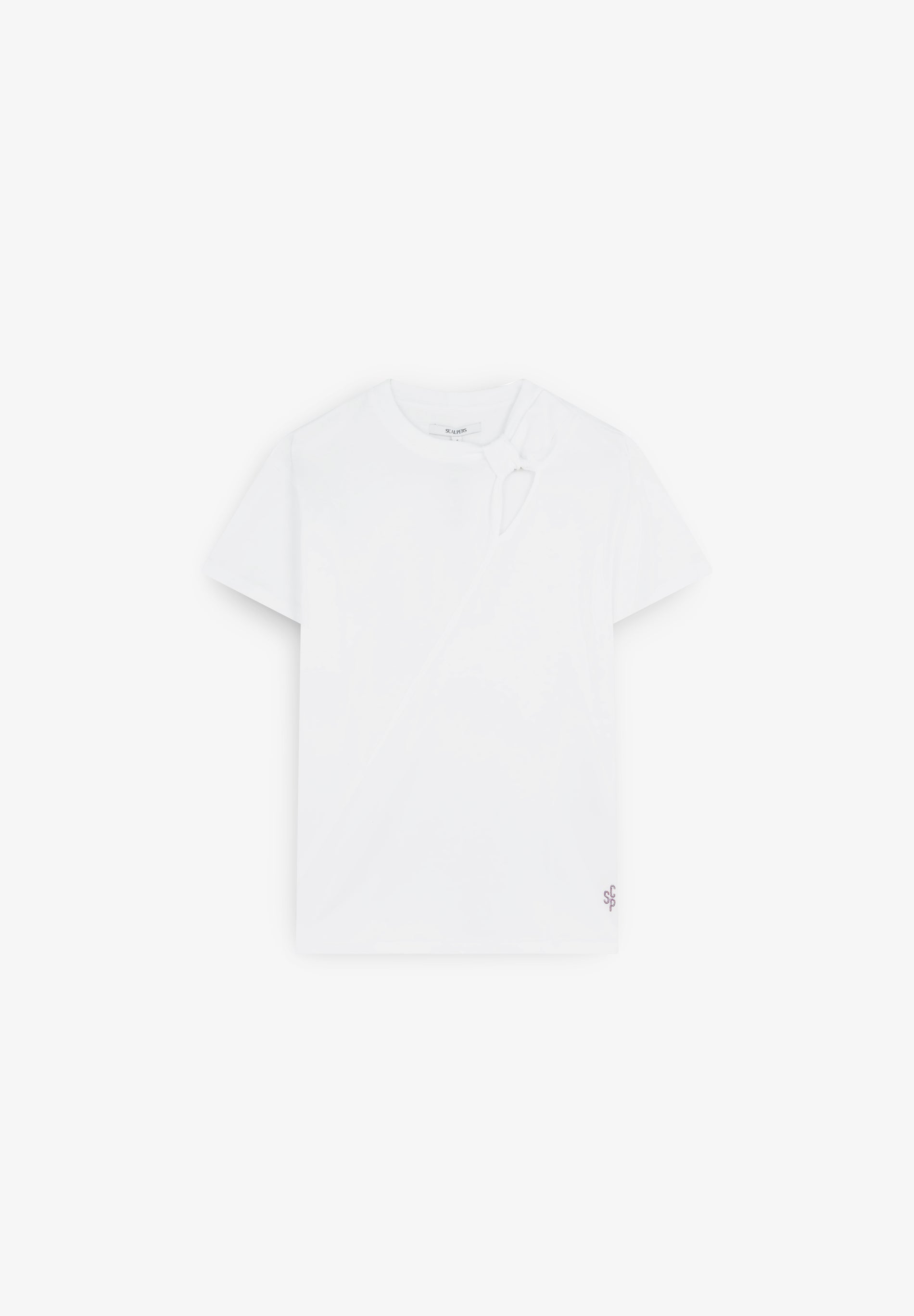 T-SHIRT MIT KNOTEN UND SCHLITZ