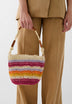 ZWEIFARBIGE BUCKET-BAG RAPHIA