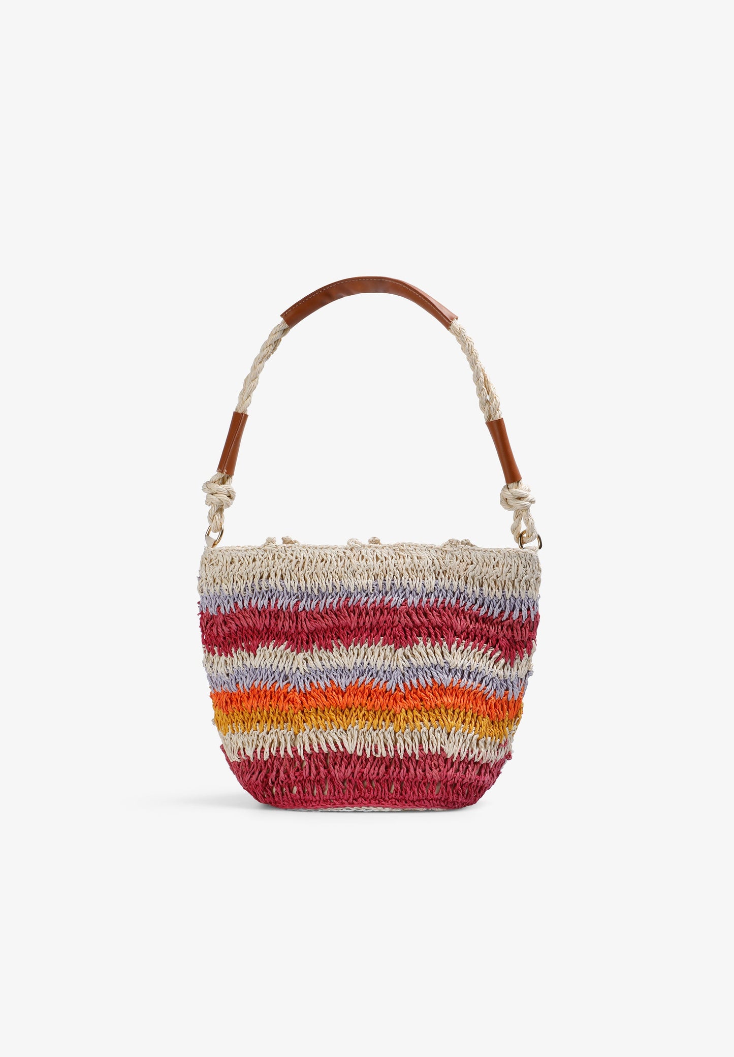 ZWEIFARBIGE BUCKET-BAG RAPHIA