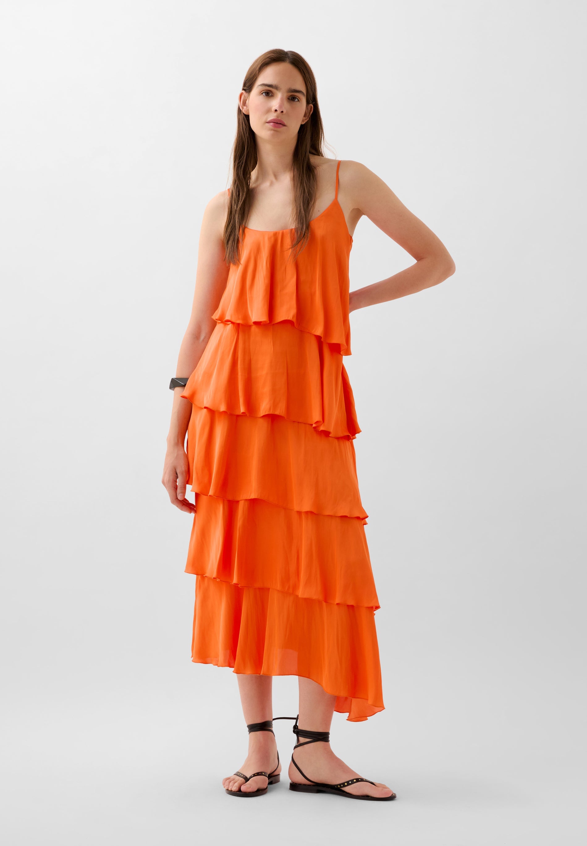 ASYMMETRISCHES KLEID VOLANTS