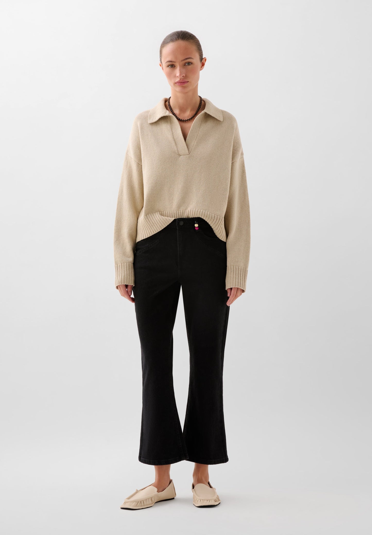 SCANKLE BEADS DENIM PANT