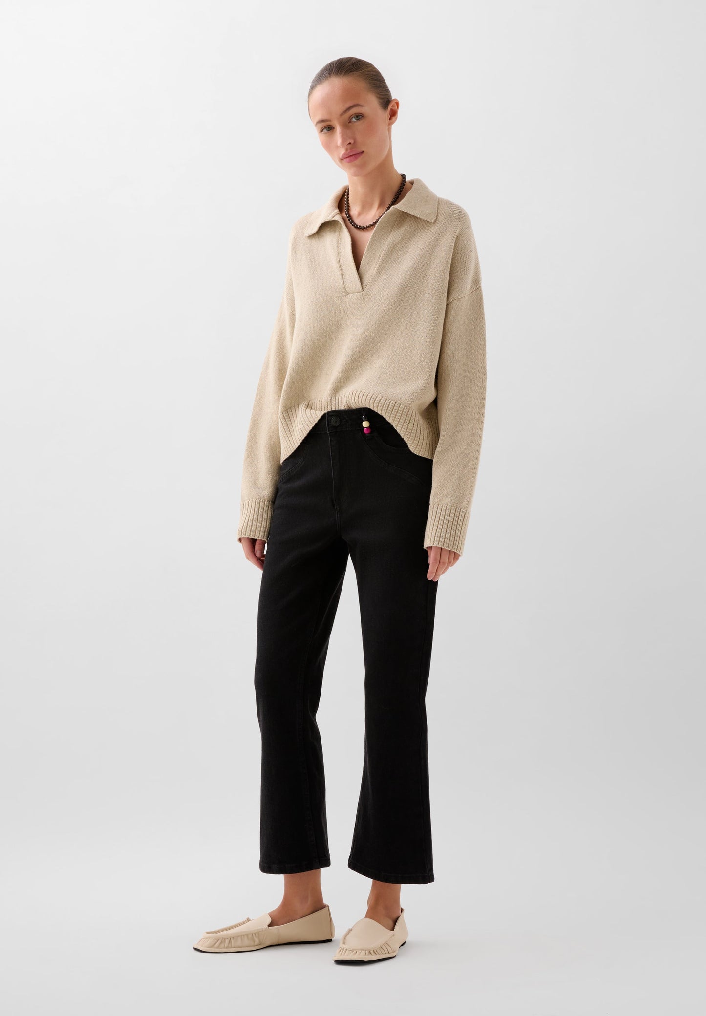 SCANKLE BEADS DENIM PANT