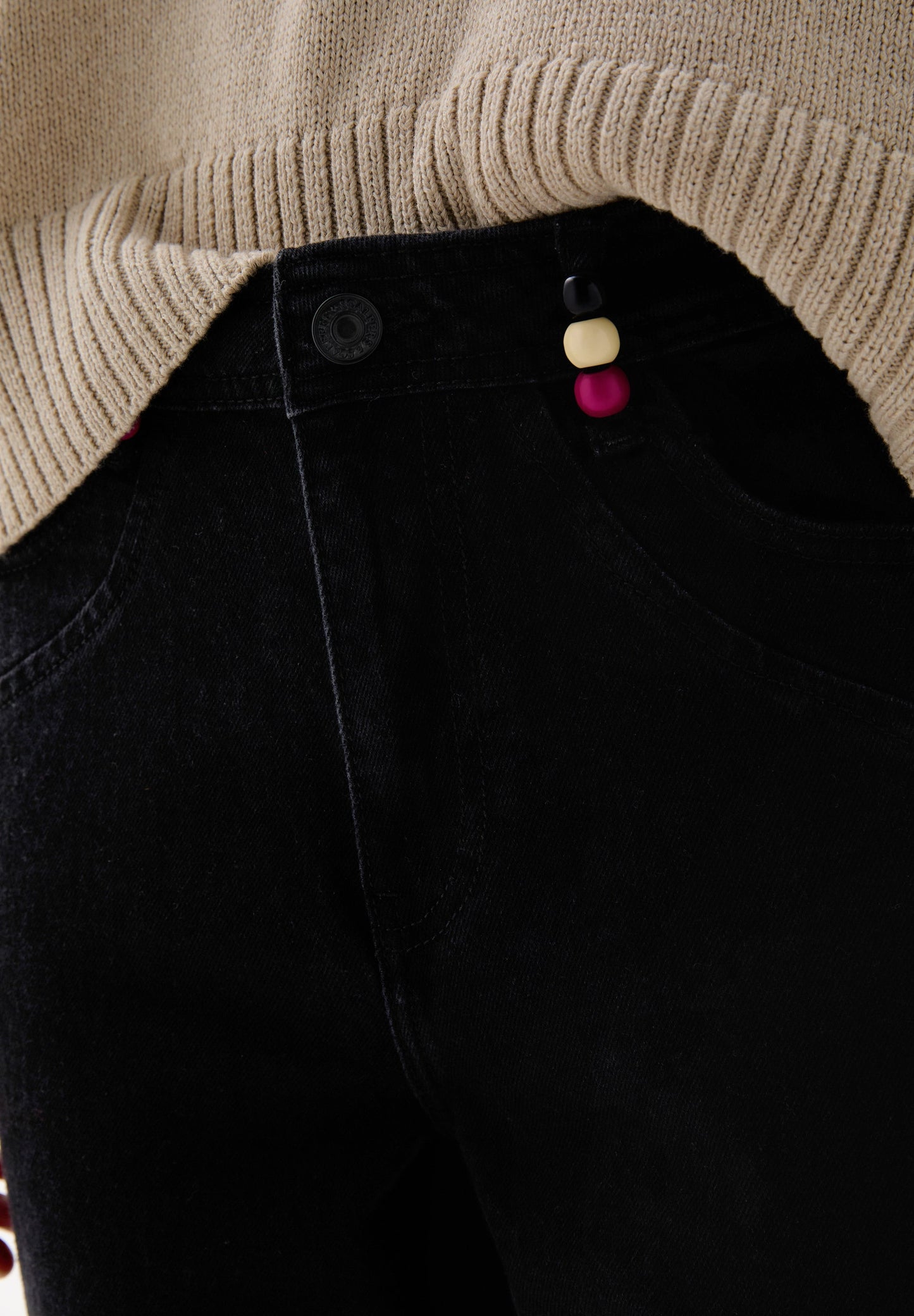 SCANKLE BEADS DENIM PANT