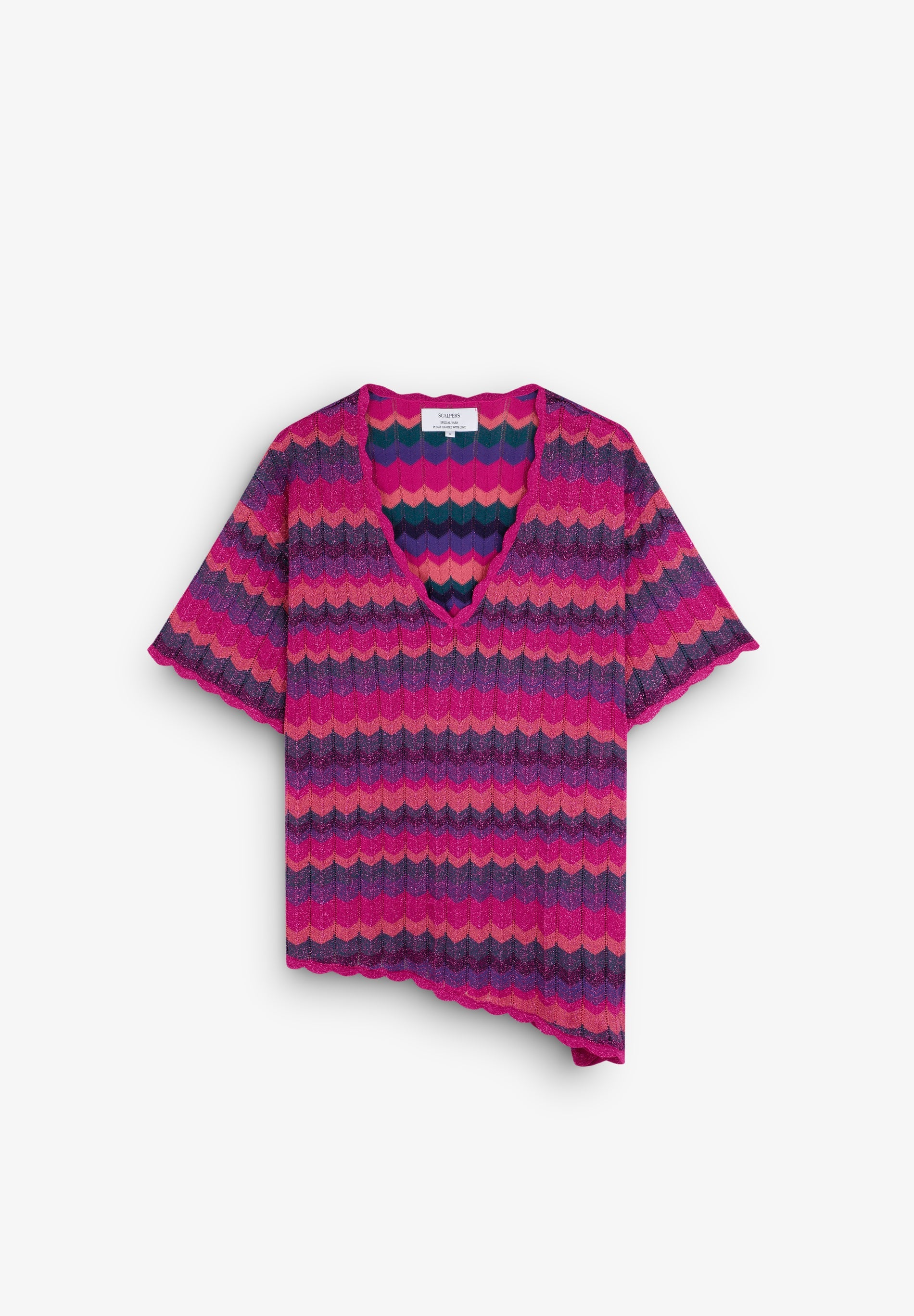 STRICKPULLOVER AUS LUREX MIT LOCHMUSTER