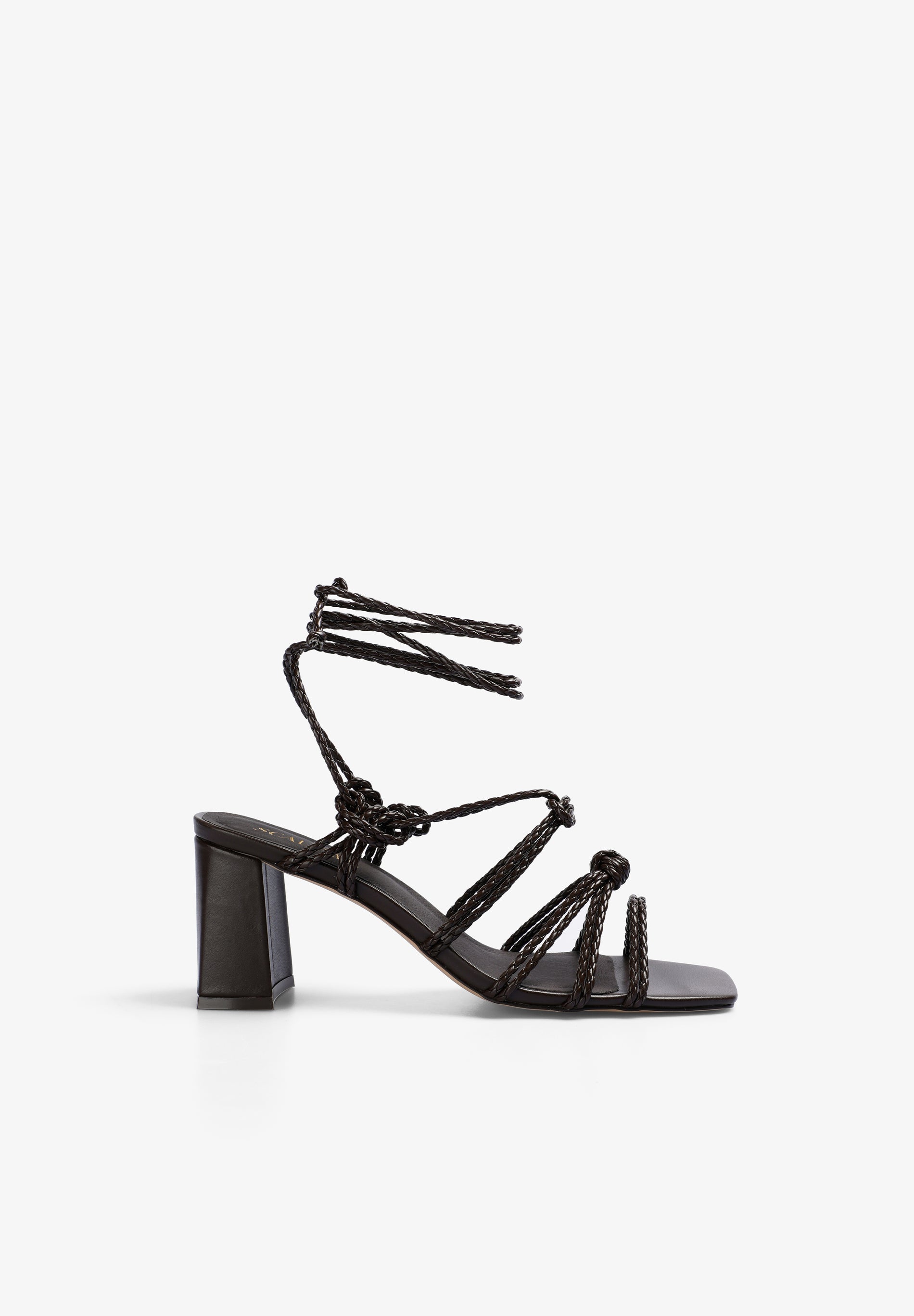 LEDERSANDALEN MIT ABSATZ