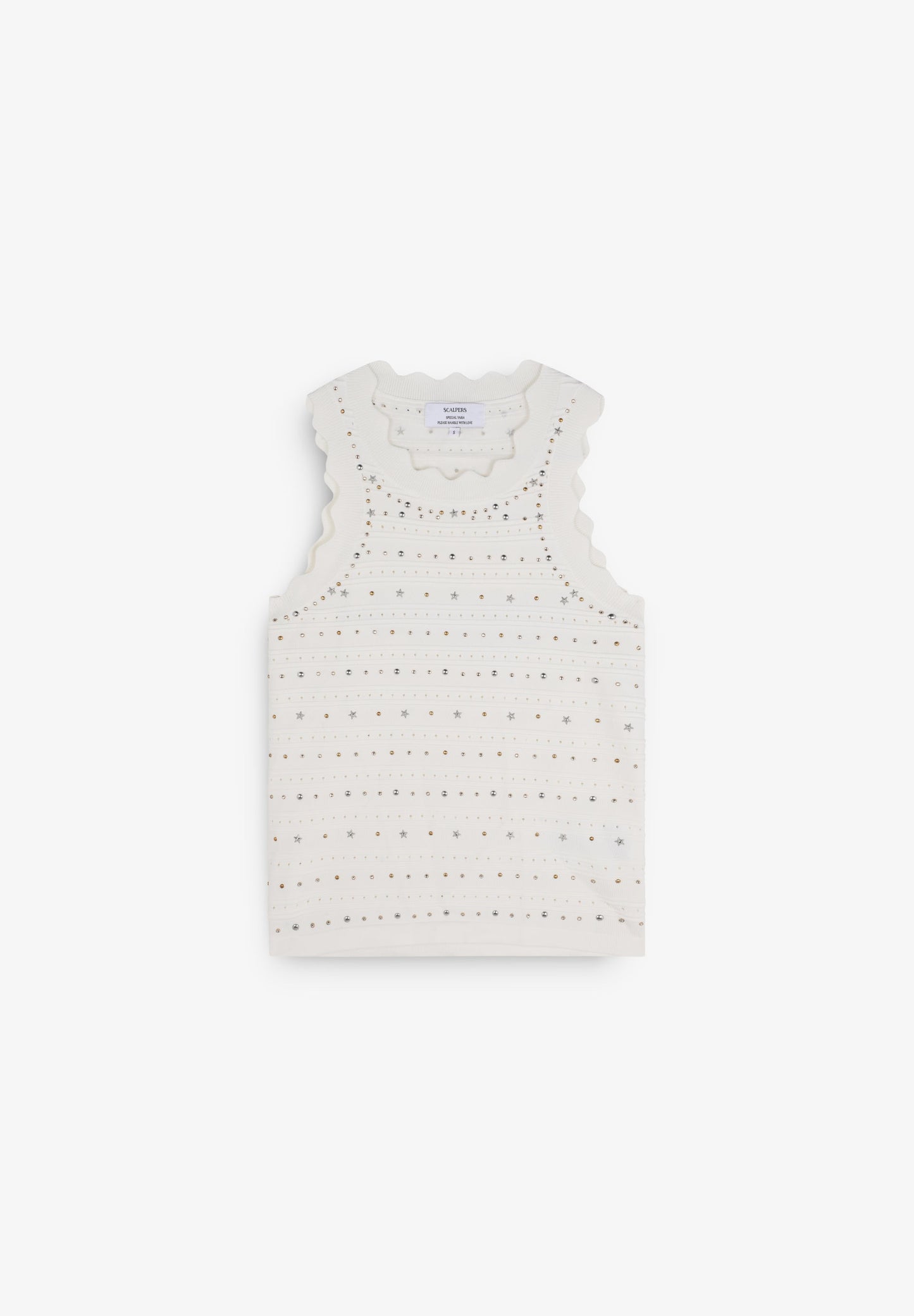 SCWHITE KNIT STUDS TOP