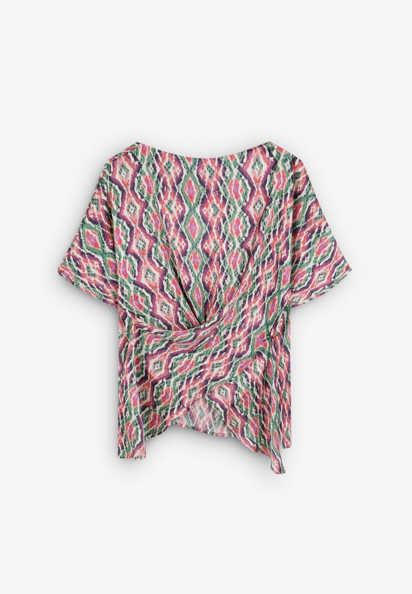 FLIESSENDES ÜBERKREUZTES T-SHIRT MIT PRINT