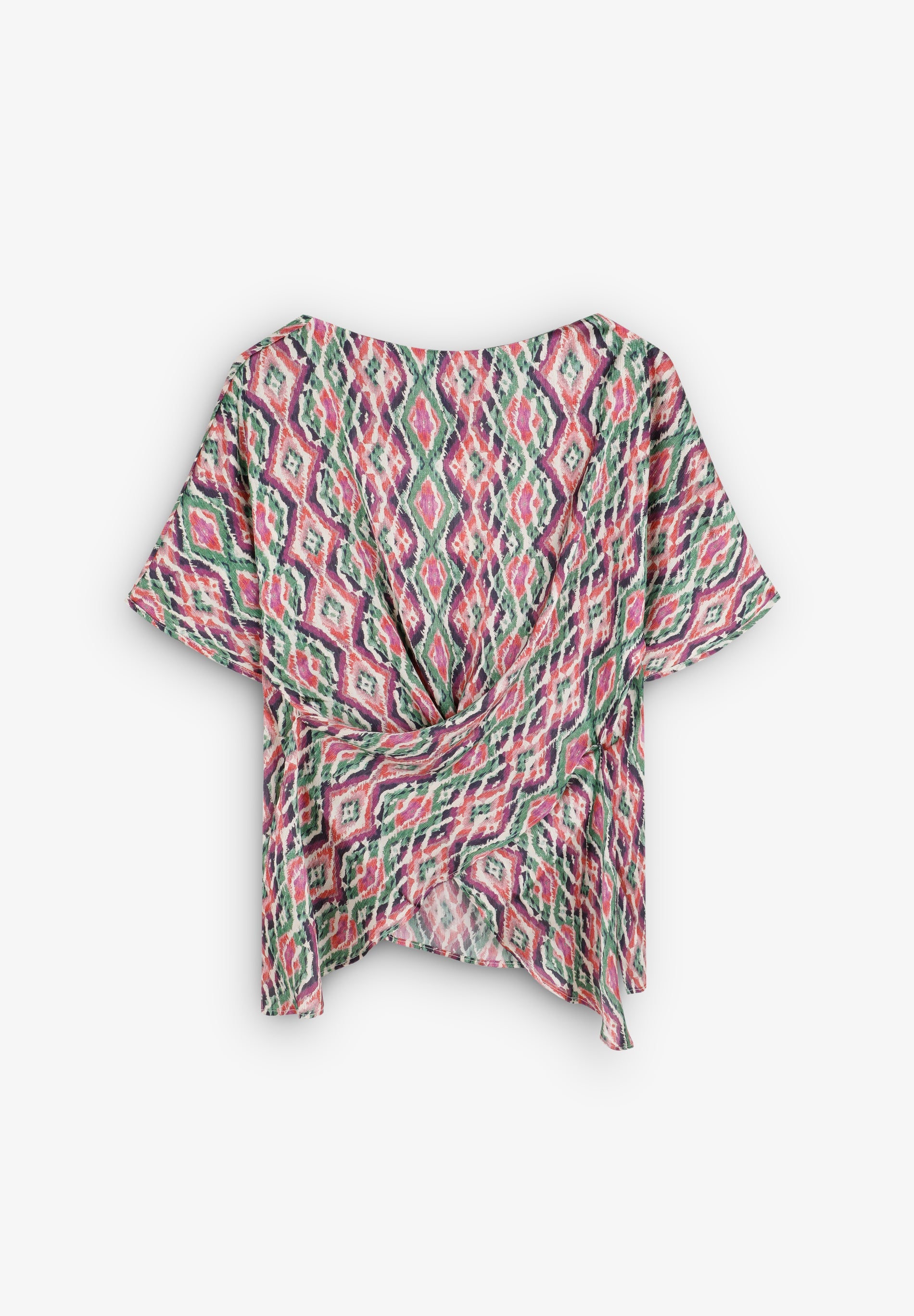 FLIESSENDES ÜBERKREUZTES T-SHIRT MIT PRINT