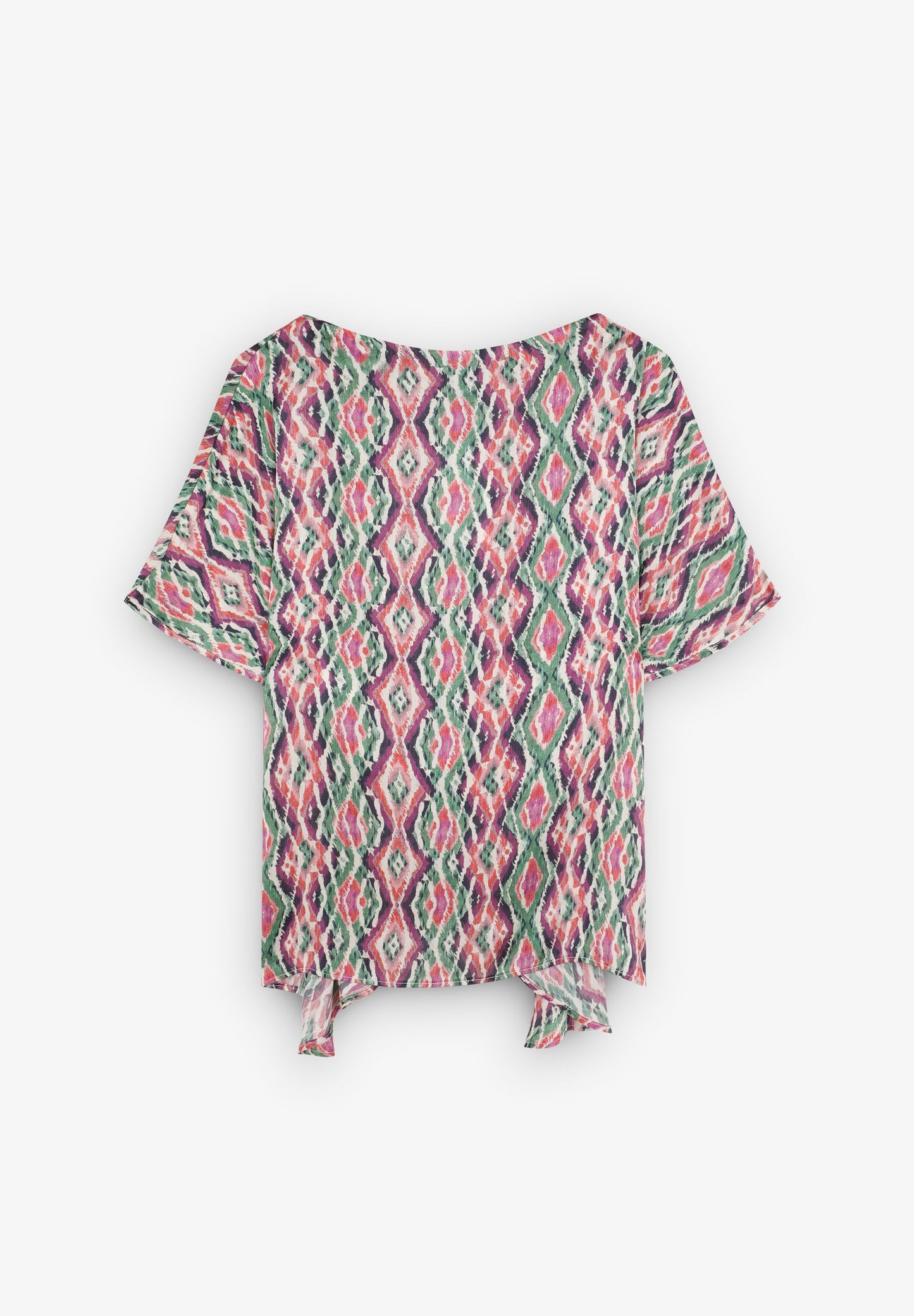 FLIESSENDES ÜBERKREUZTES T-SHIRT MIT PRINT