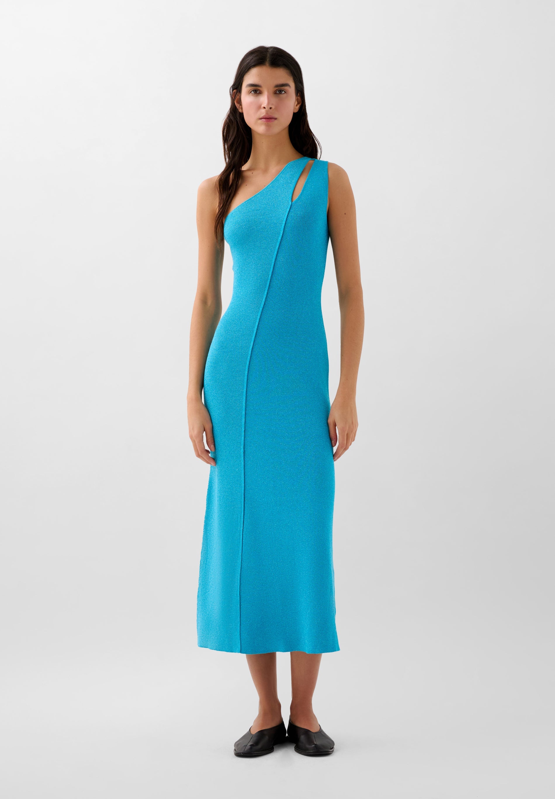 ZWEIFARBIGES LUREX-STRICKKLEID