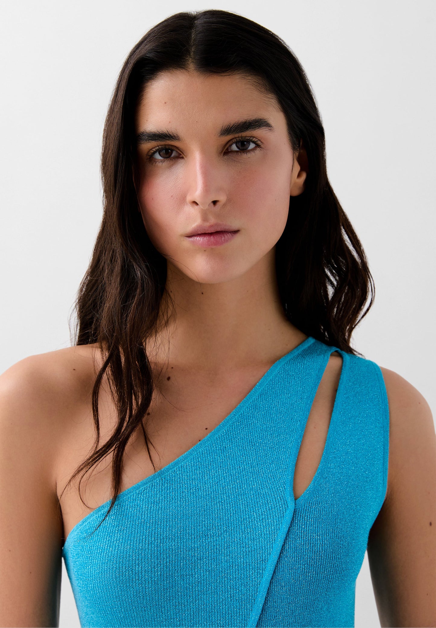 ZWEIFARBIGES LUREX-STRICKKLEID