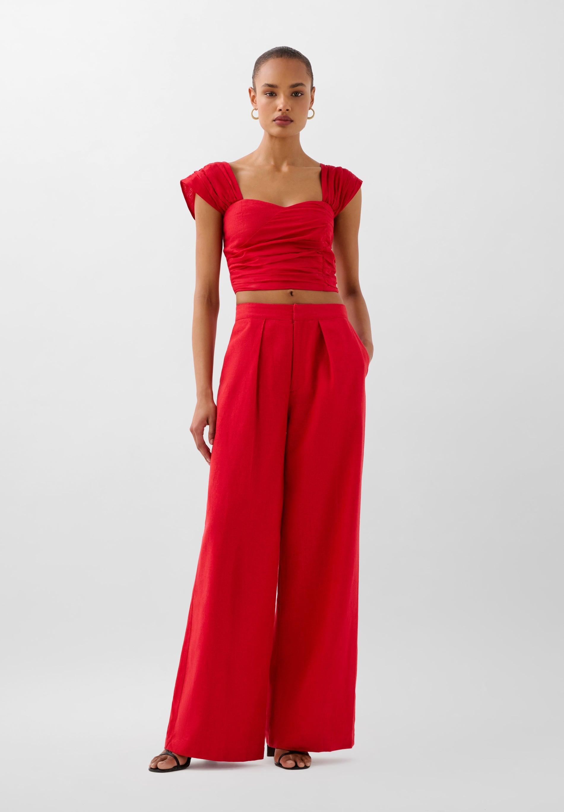 DRAPPED LINEN PANT