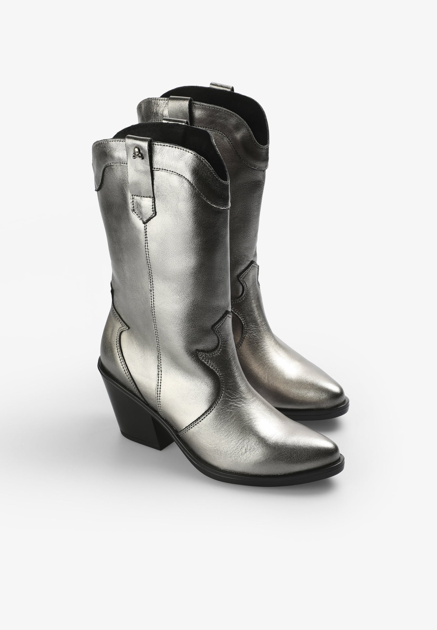 METALLIC-LEDERSTIEFEL IM COWBOYLOOK