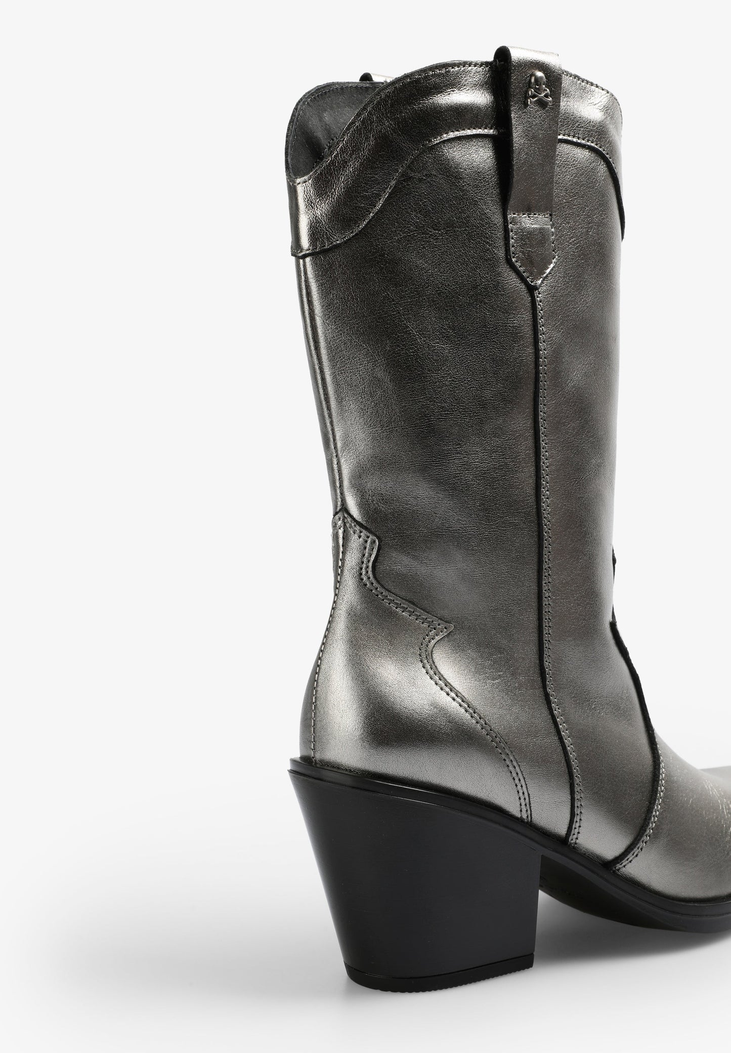 METALLIC-LEDERSTIEFEL IM COWBOYLOOK