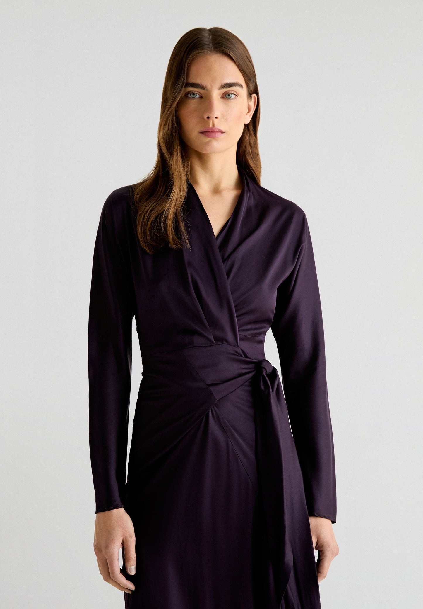 SATEN WRAP DRESS