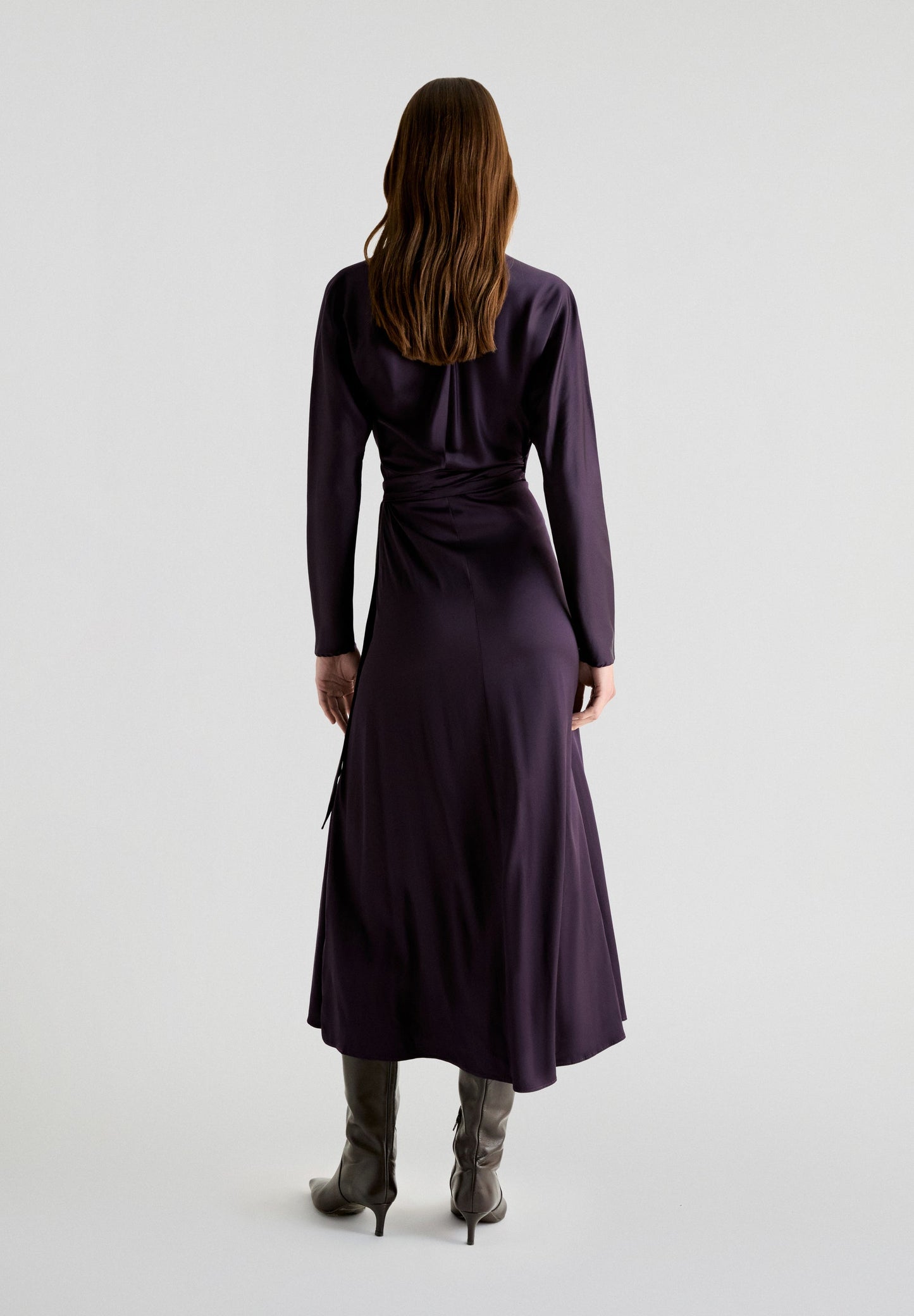 SATEN WRAP DRESS