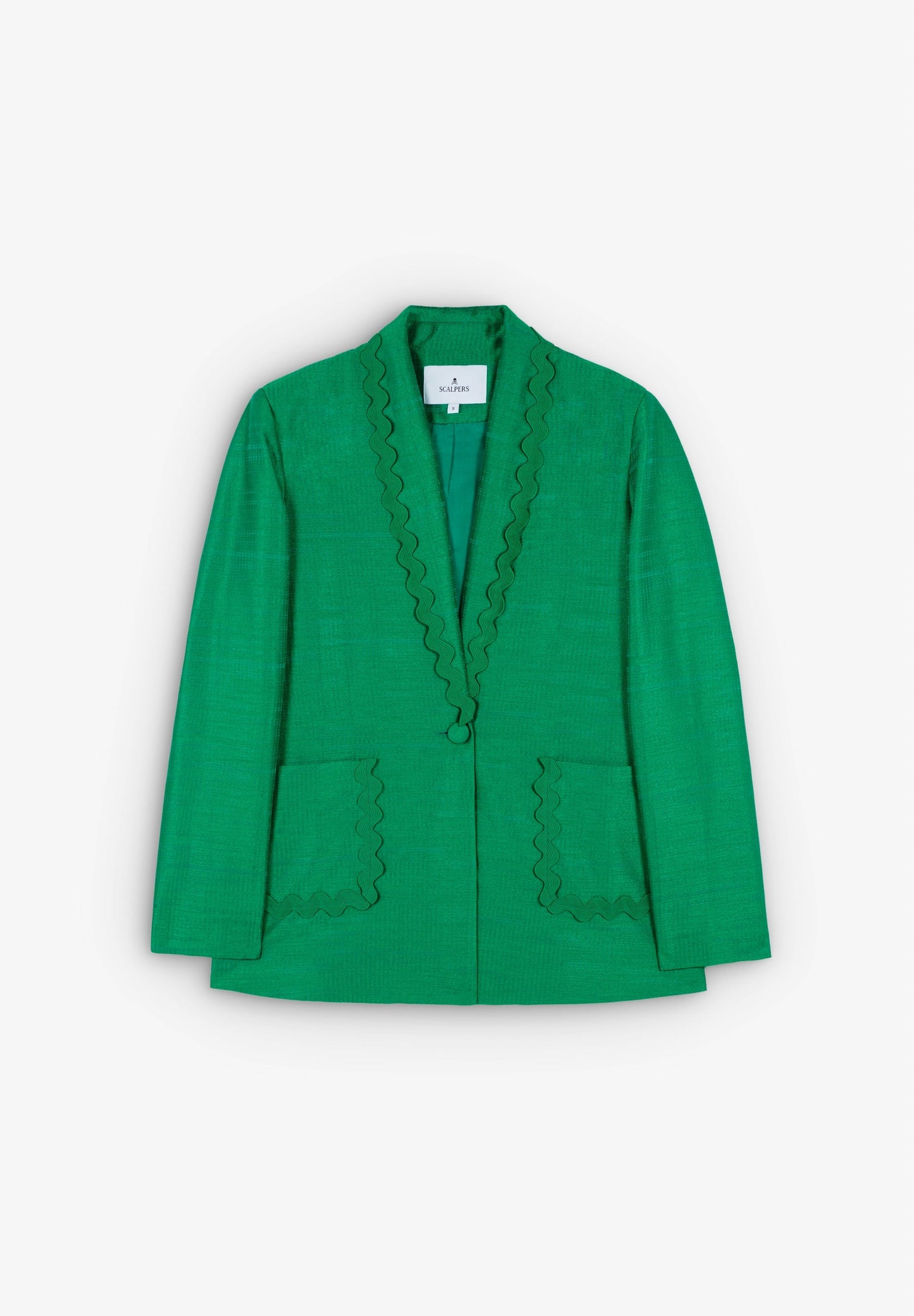 BLAZER MIT SCHULTERPOLSTERN UND WELLENMUSTER