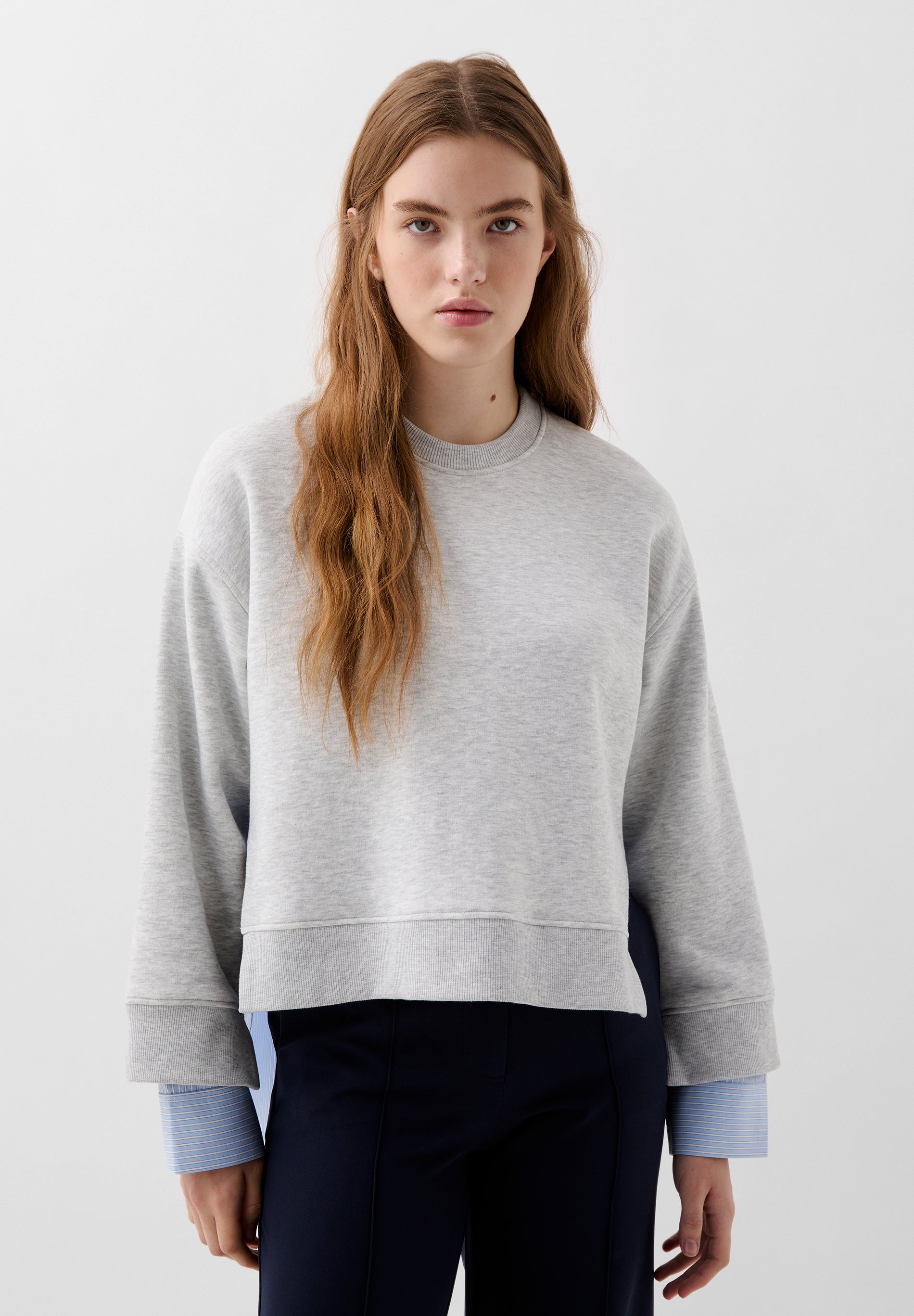 HOODY IM HEMD-STIL MIT STREIFEN