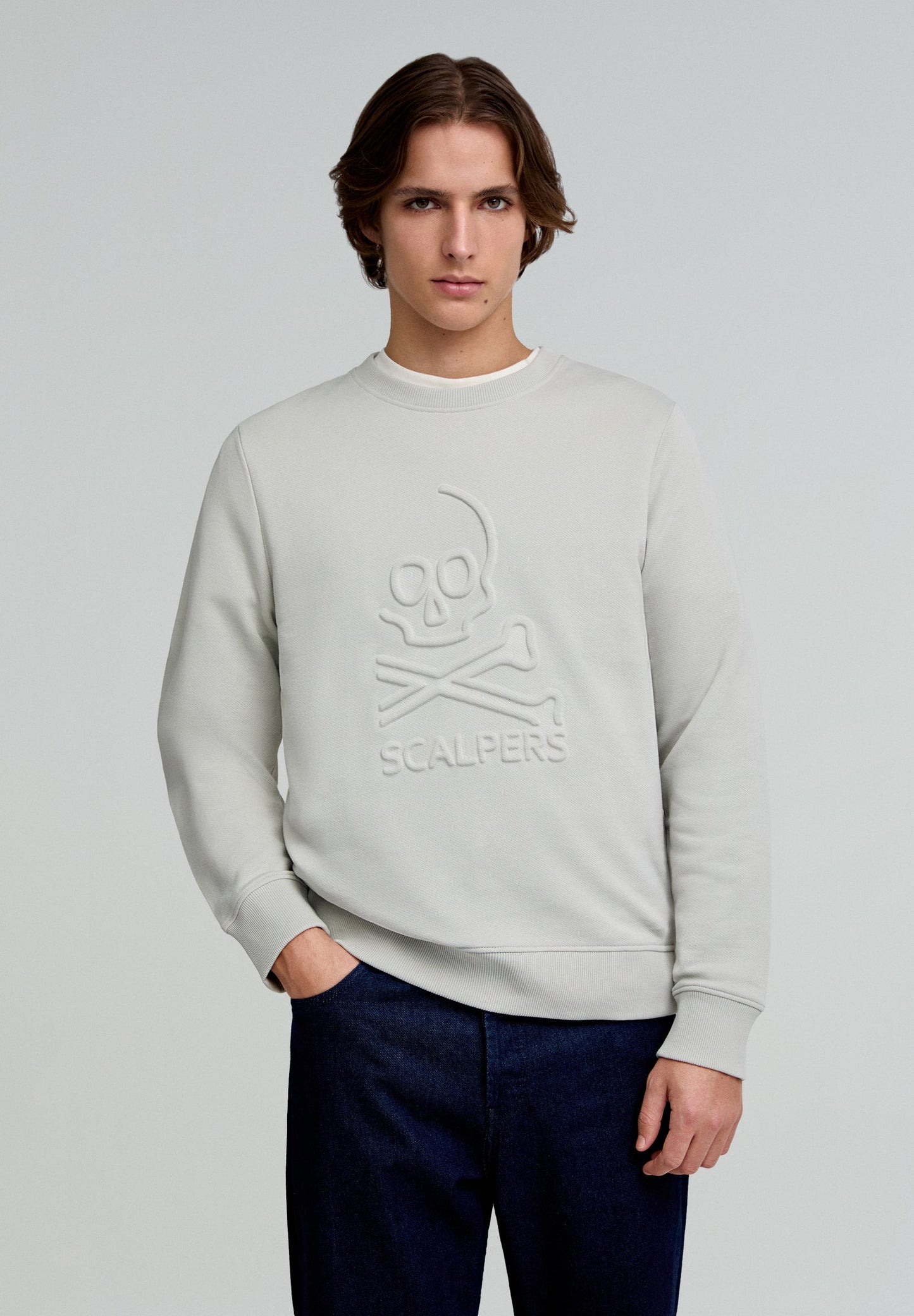 SWEATSHIRT MIT LOGO IM RELIEF