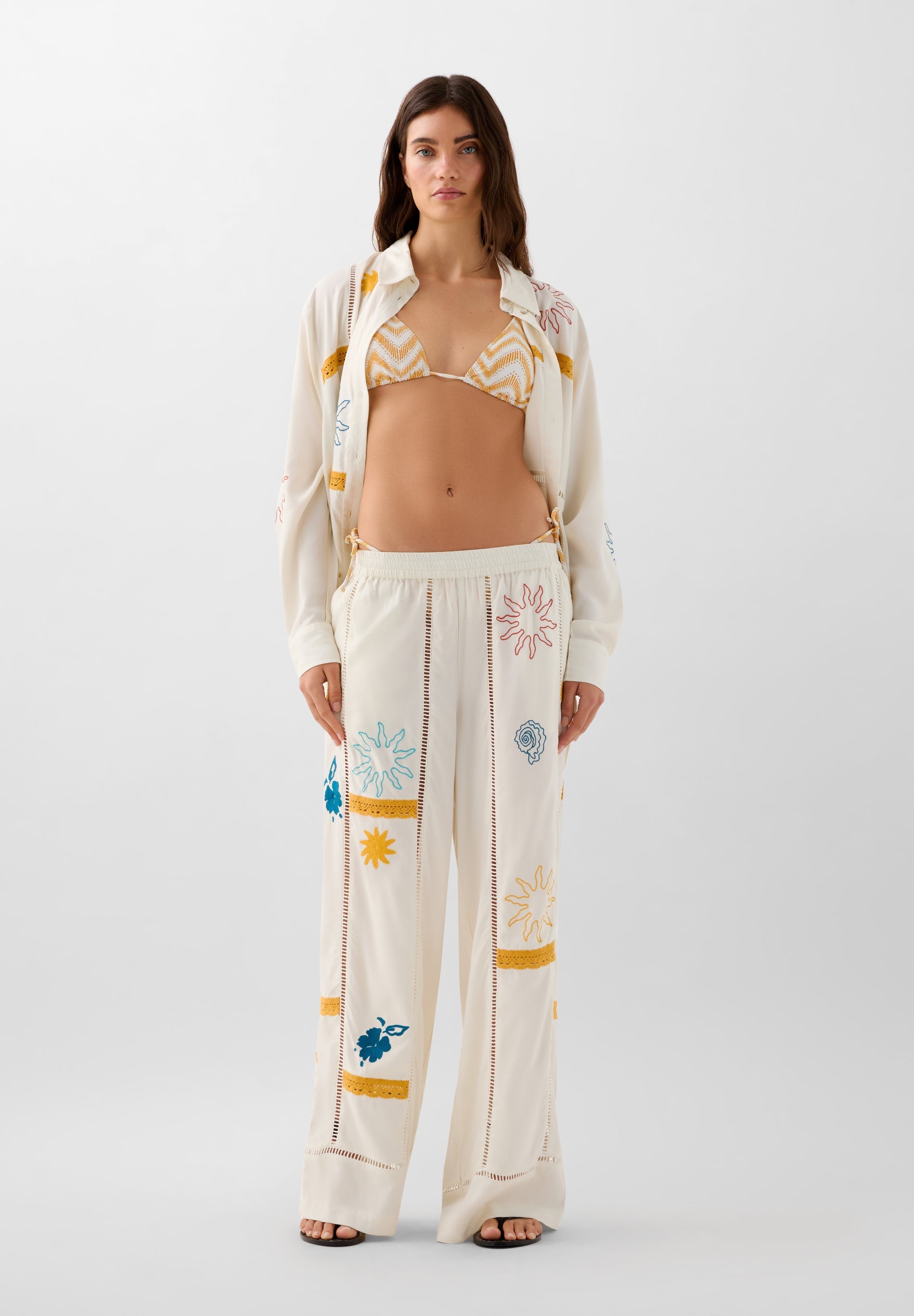 HOSE RELAXED-FIT STICKEREI  | ROBIN X SCALPERS