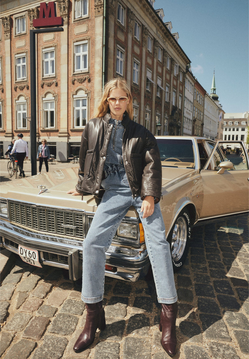 JEANS-JUMPSUIT MIT REISSVERSCHLUSS