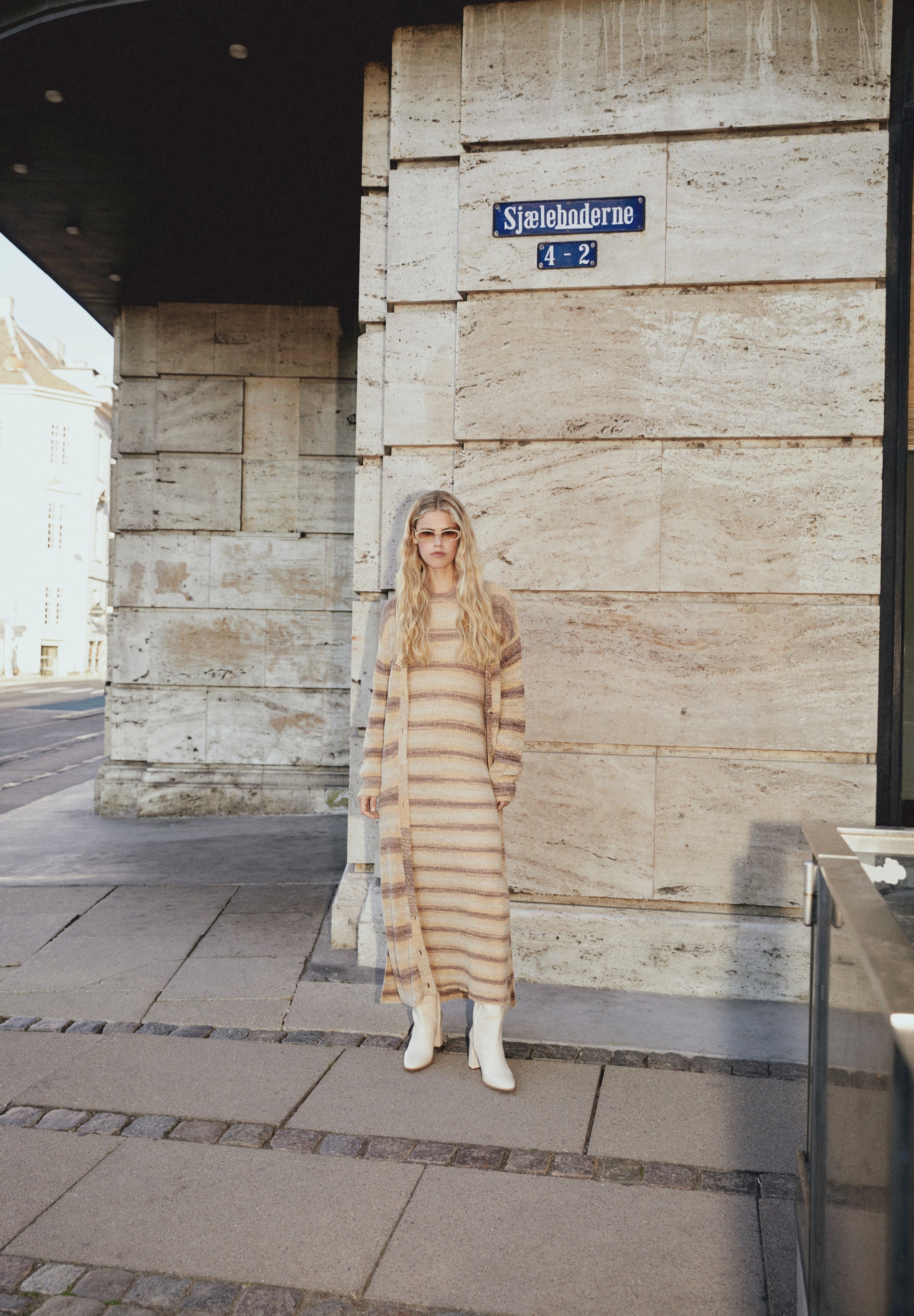 GESTREIFTER STRICKCARDIGAN