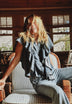 FLIESSENDES DENIMHEMD MIT VOLANTS