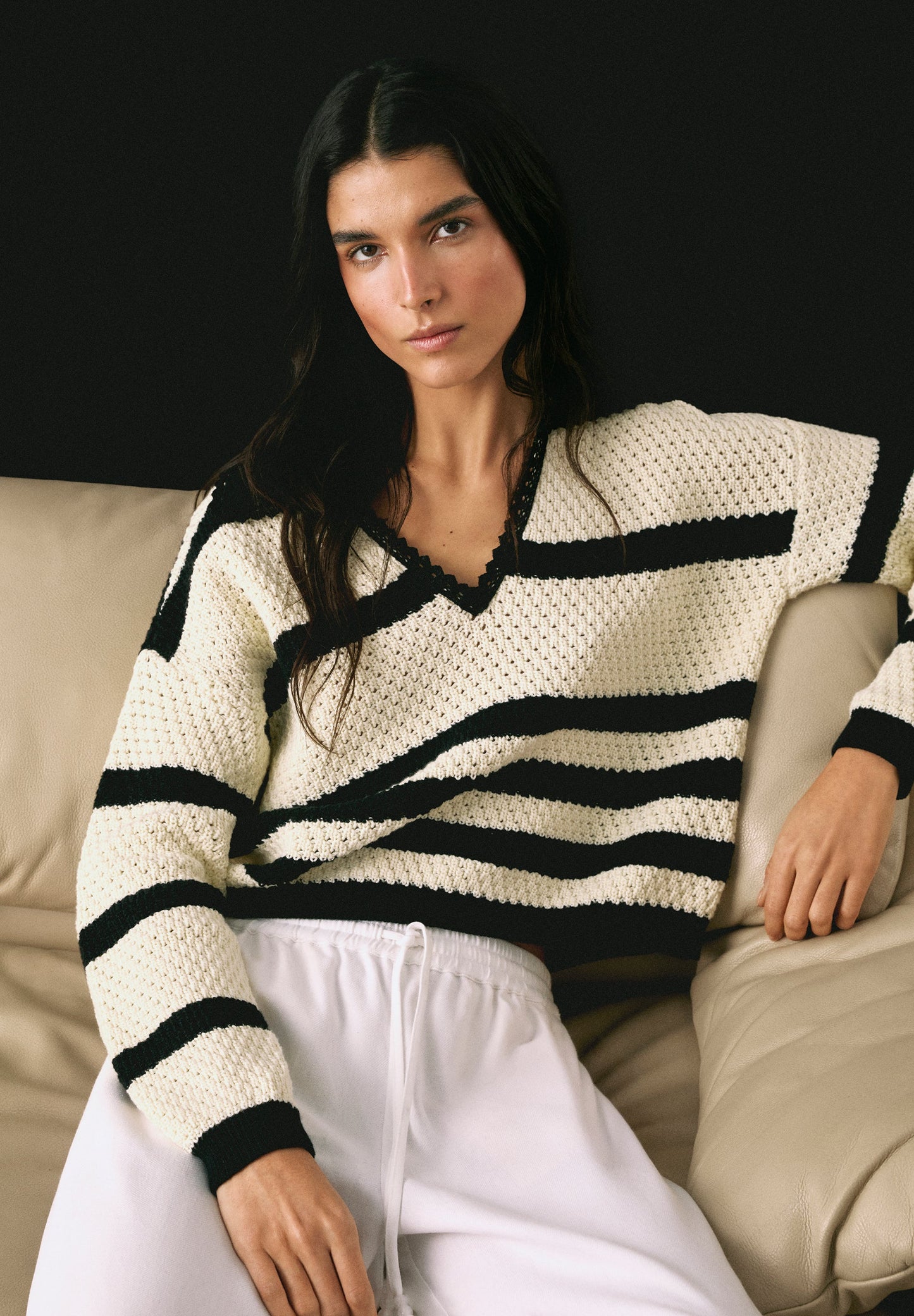HÄKEL-PULLOVER MIT STREIFEN